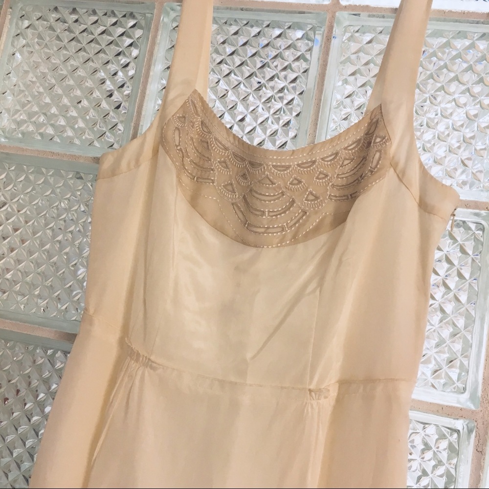 NWT Silk/Cotton Ivory Dress Banana Republic